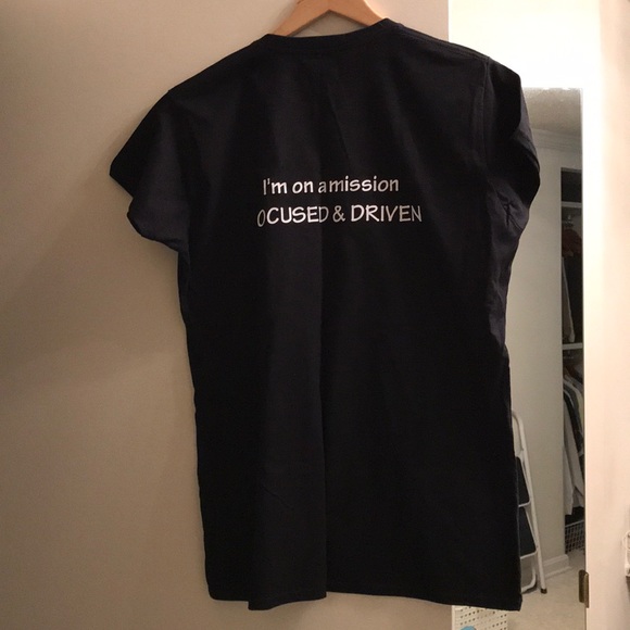 Black cotton tee shirts w slogan - Picture 2 of 3